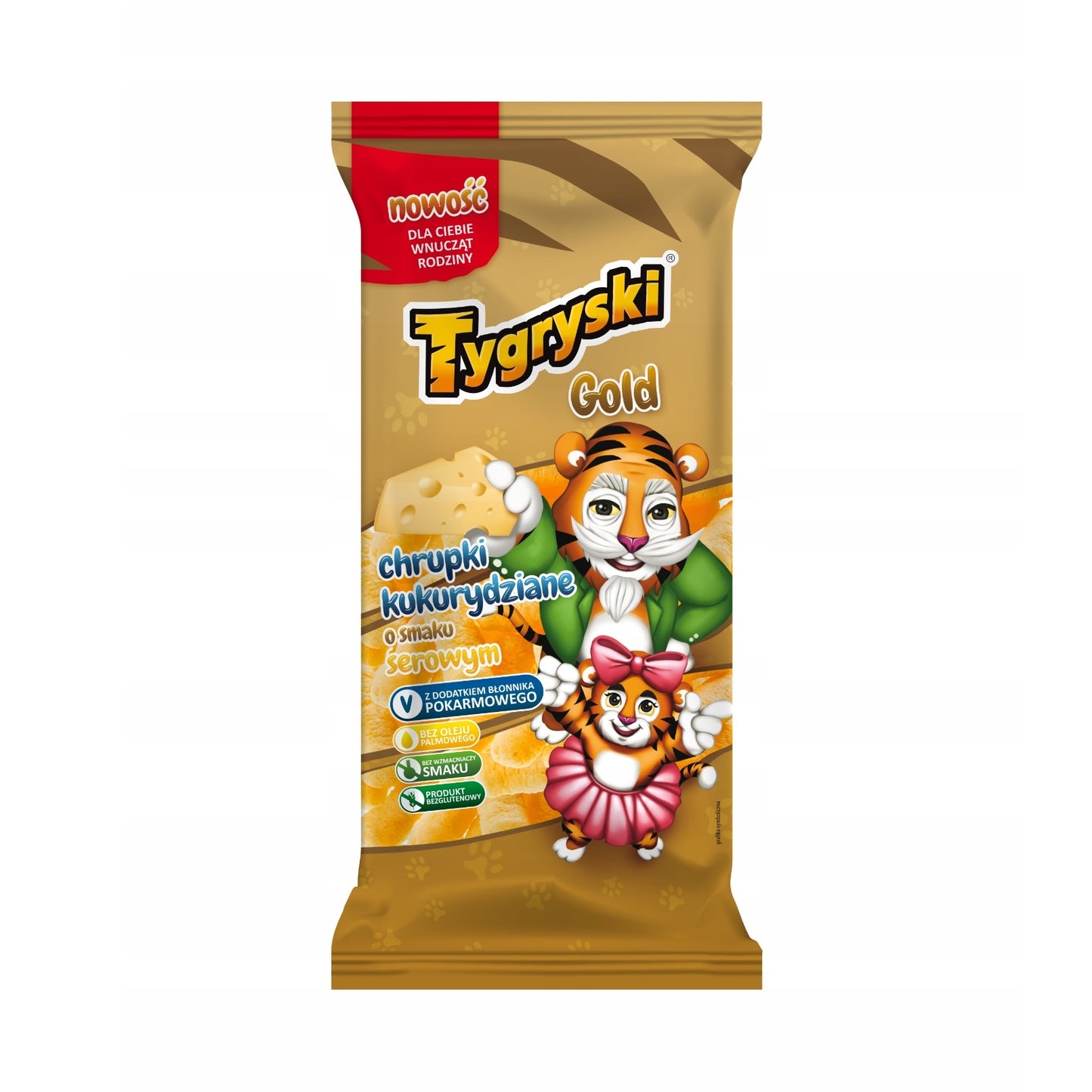 Chrupki kukurydziane serowe Tygryski Gold 100g