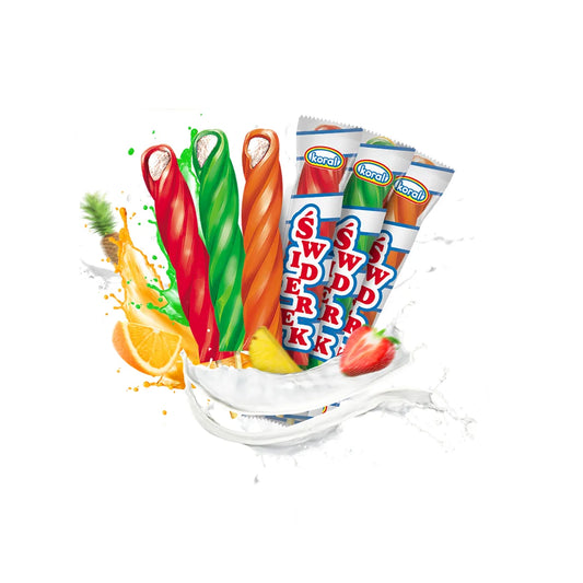 Lody Świderek o smaku waniliowym w polewie owocowej 80ml Koral